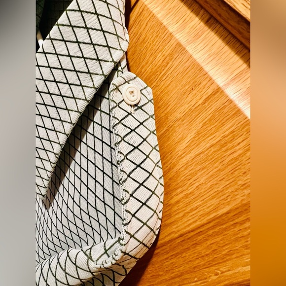 Vintage Men's Dk Green and White Patterned Jacket w/ Buttoned Front Pockets - Picture 3 of 16